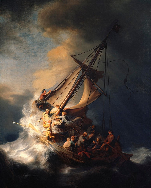 Christ in the Storm on the Sea of Galilee painting
